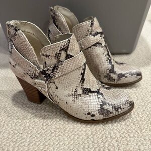 Fergalicious Snakeskin Pattern Ankle Booties